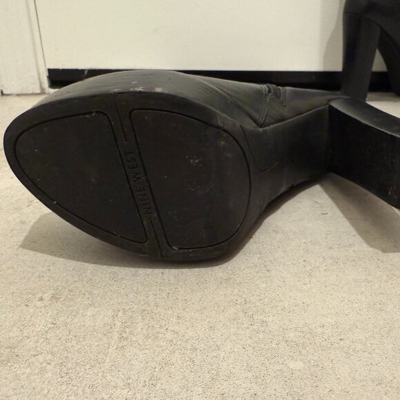 Aldo Black Knee High Leather Boots - Picture 4 of 11